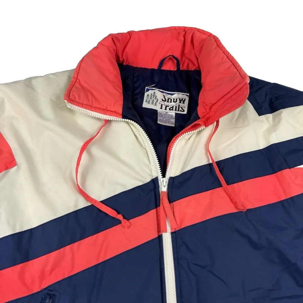 Vintage Ski Jacket Coat Puffer Men's Size Medium Y2K 90s‎ Snow Trails Outdoor